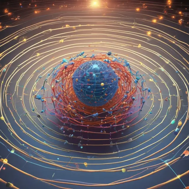 Image of superimposed electrons in a quantum state, symbolizing the principles of superposition and entanglement as they relate to qubits