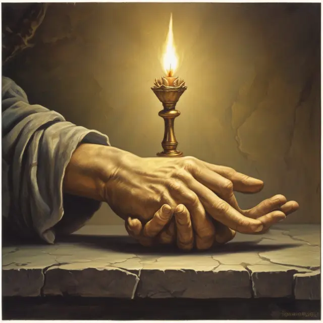 Golden hand of Quasimodo extending fairness towards a balance scale, representing the principle of quasi contracts