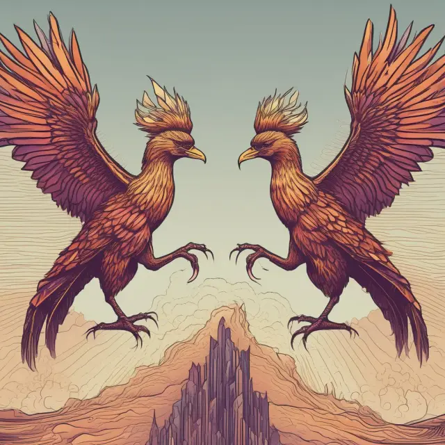 Two mythical birds symbolizing companies undergoing quasi-reorganizations and resurrecting balance sheets.