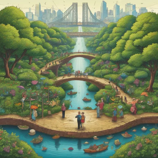 A quasipublic corporation, symbolizing a hybrid entity with public and private characteristics, nurturing a lush garden filled with various financial regulatory flowers