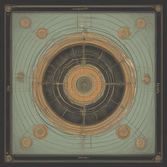 Spheres symbolizing Arrival Process, Service/Departure Process, Number of Servers, Queuing Discipline, Queue Capacity, and Client Population orbit a clockwork Queuing Theory system