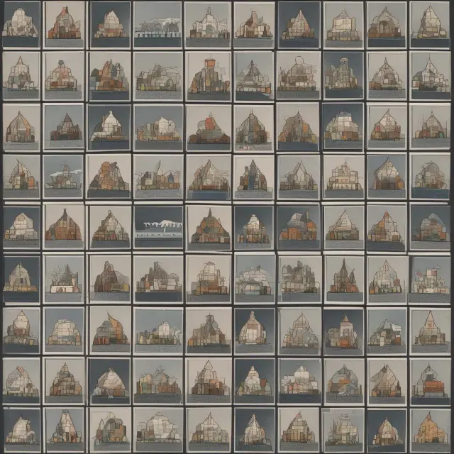 Mosaic showcasing various industries with calm scenes representing queuing theory applications