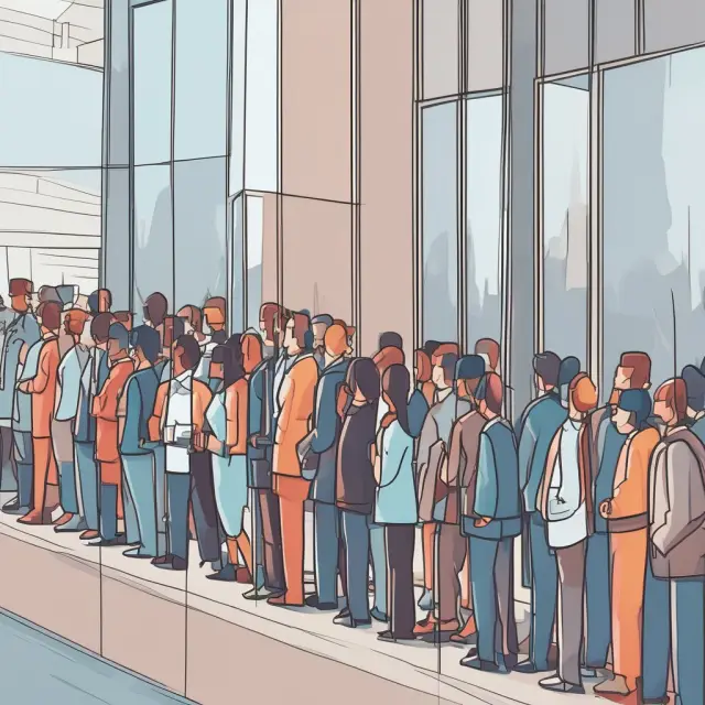 Image of customers in a priority queue system, enhancing call center efficiency.