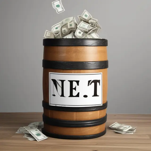 Quick assets (cash, marketable securities) filling a barrel, representing quick liquidity ratio for an insurer