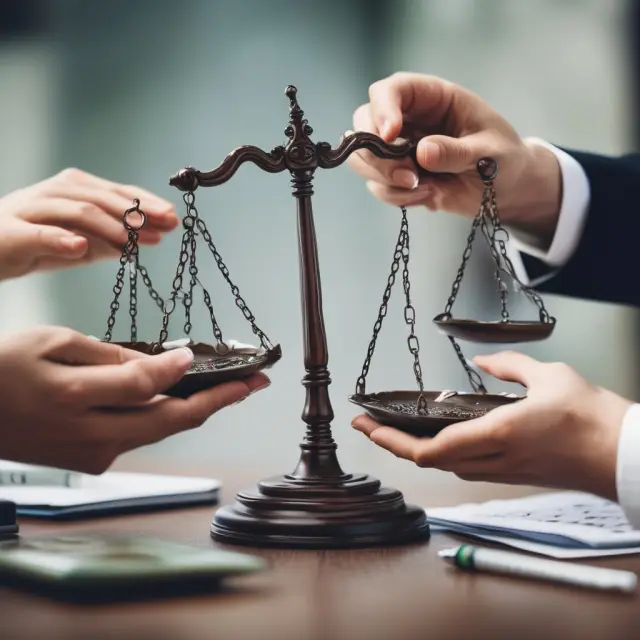 Insurance hands balancing scale, symbolizing calculation of quick liquidity ratio