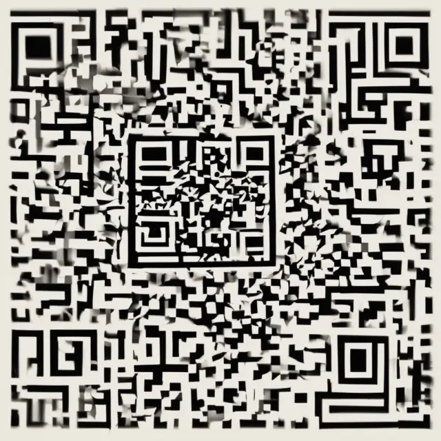 A colorful mosaic featuring QR codes representing various industries such as advertising, marketing, cryptocurrency, and inventory management