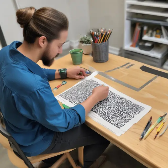 Artisan designing an effective QR code: measuring contrast, size and error correction levels.