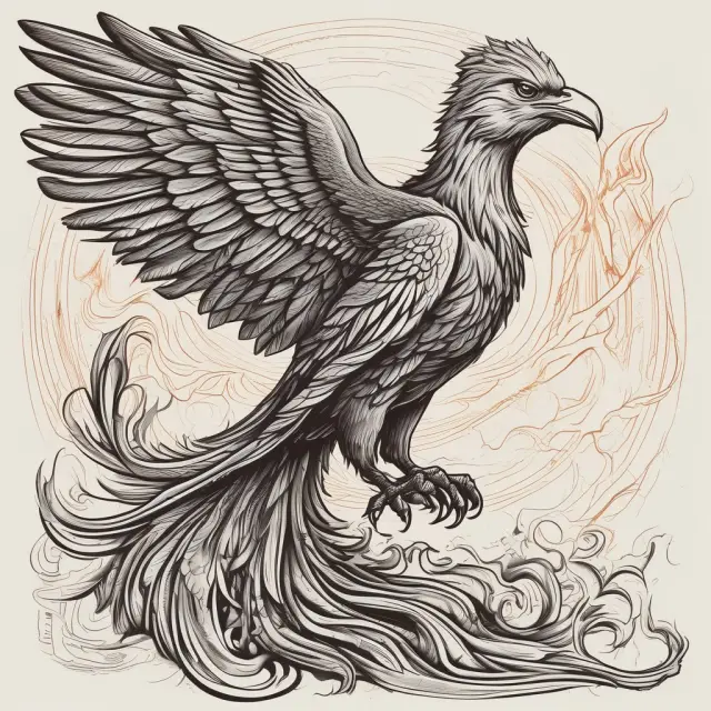 Phoenix rising swiftly from financial ashes with creditors and government representatives present, illustrating quick-rinse bankruptcy process