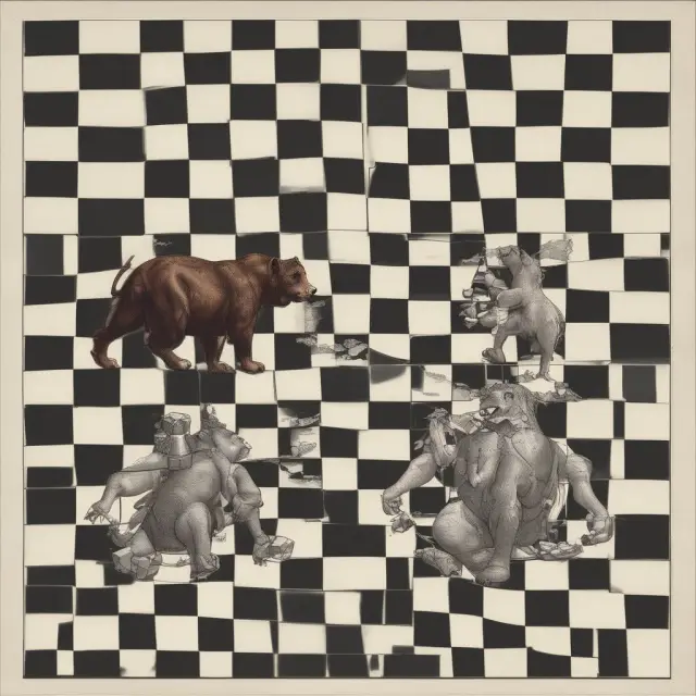 A quick bull and bear illustrating liquid assets without inventory in a financial game of chess