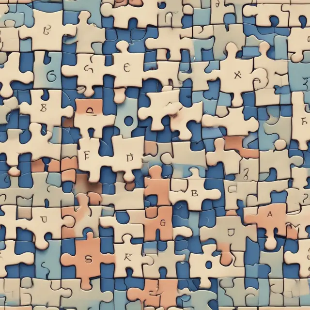 A jigsaw puzzle with five sections, each representing a quintile within a dataset. Analyzing distribution and understanding statistical significance.