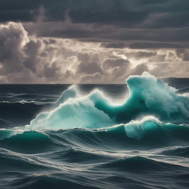 Image of a stormy sea with hidden icebergs, representing the inherent dangers and limitations of using quitclaim deeds for property transfers