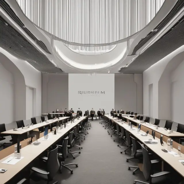 A scale with balanced attendees representing corporate quorum at a meeting