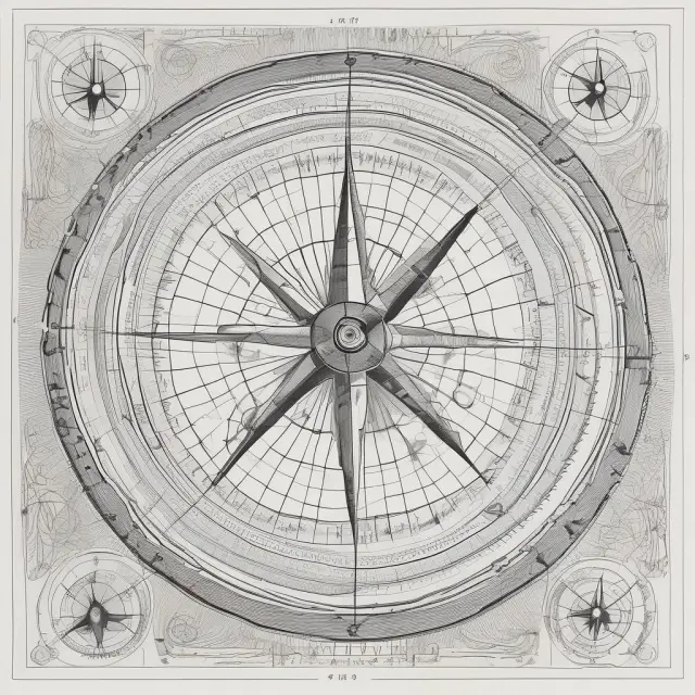 Compass with bid and ask quotations guiding a trader amidst turbulent financial seas