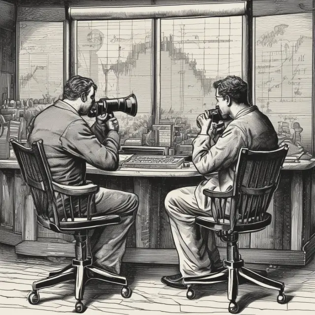 High-frequency traders observing markets through telescopes while distorting data with quote stuffing cannons