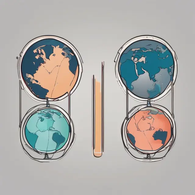 Two interconnected globes illustrate cross rates, representing direct exchange between base currencies A & B, vital for forex trading.