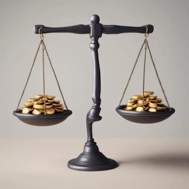Scale with quote currency counterweight influencing the balance of base currency