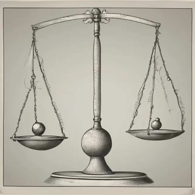 Visualizing R-Squared as a ball suspended between scales, illustrating its role in assessing model performance balance between explanatory power and complexity.
