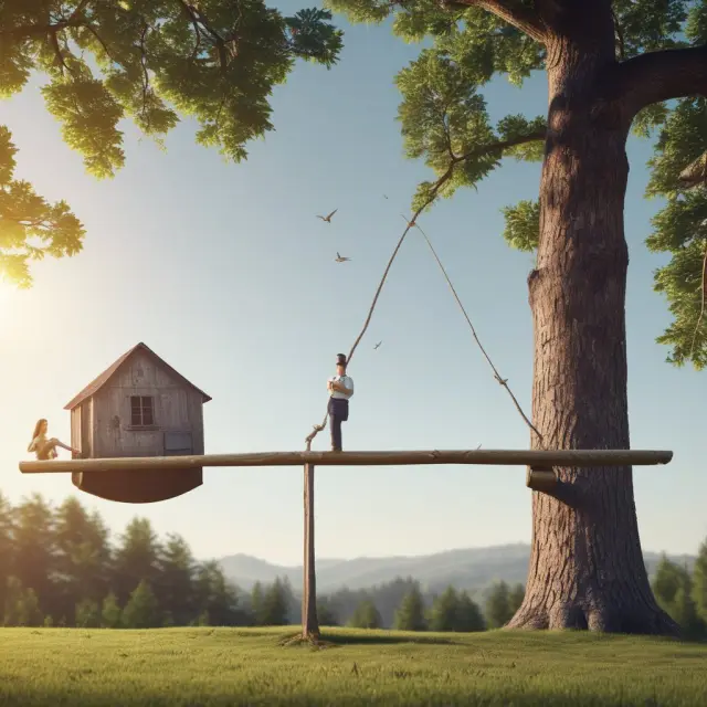 A seesaw represents the balance between R-squared values and investment objectives in various contexts