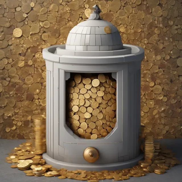 Golden coins representing tax savings flowing from a rabbi trust into a tax-deferred urn, highlighting the unique advantages of this employee benefit