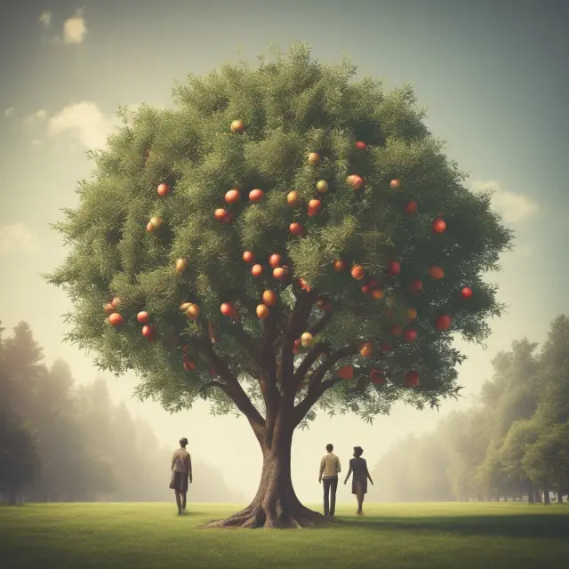 Rabbi trust: Olive branch representing tax advantages and flexibility. Qualified retirement plans: Tree with various fruits symbolizing limited but fruitful investment options