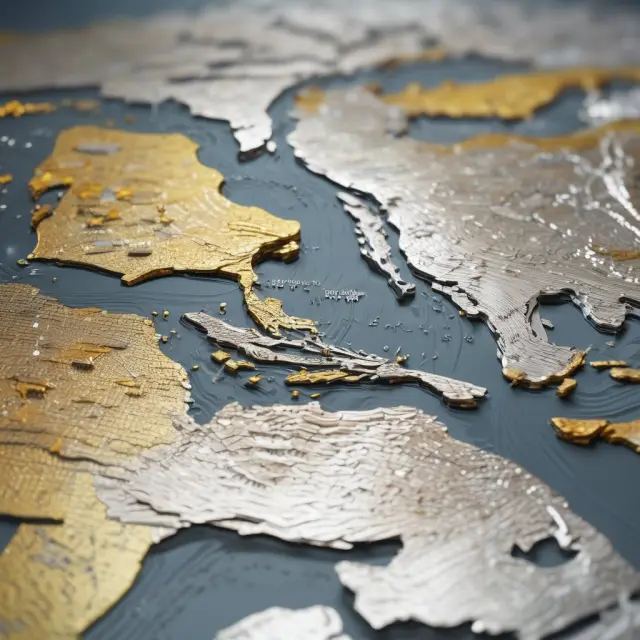 Gold and silver rivers representing tax incentives flowing between nations in a race to attract business.