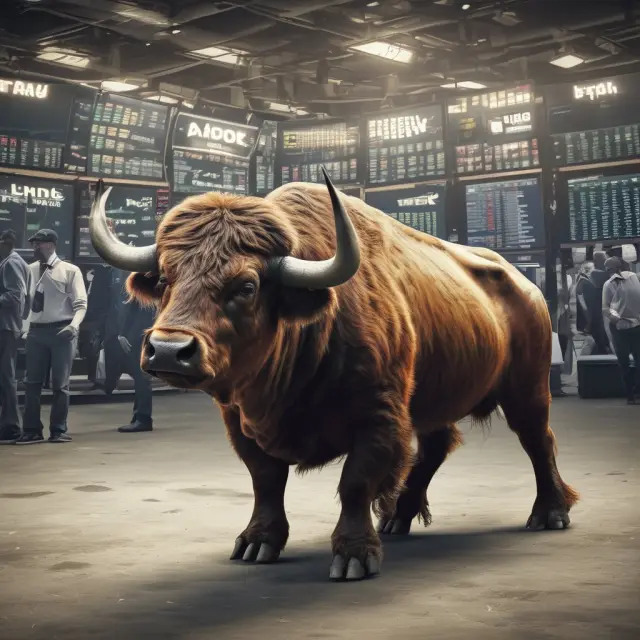 Two figures representing bulls and bears engaging in a dynamic dance, symbolizing the continuous market rallies within the context of an ever-changing economic landscape