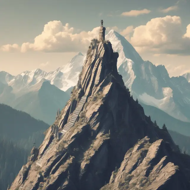 A business climbing a mountain: Base Camp represents capital expenditures, while the steep climb symbolizes increased operating expenses during a ramp-up phase.