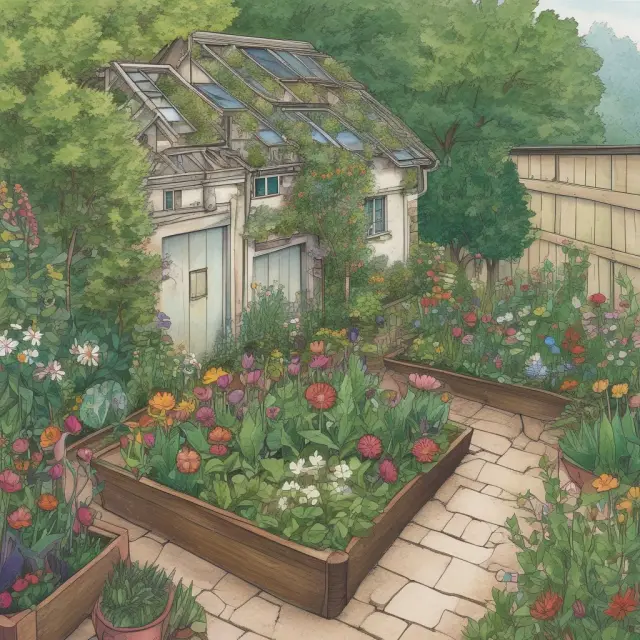 Image of a lush garden filled with various plants representing R&D projects. Some bloom while others wilt, symbolizing uncertain outcomes in innovation.
