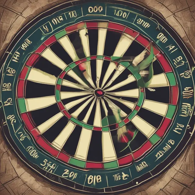 An image of a spinning dartboard with surrounding stock tickers symbolizing the Random Walk Dartboard Contest