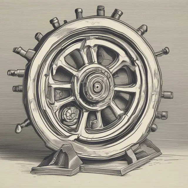Mechanical ratchet symbolizing economic processes creating self-reinforcing growth