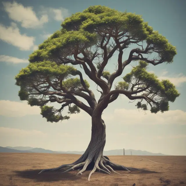A flexible tree bending with the wind, illustrating a business