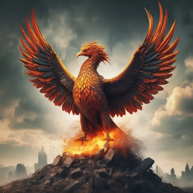 Visualization of a Phoenix rising, symbolizing the concept of positive Rate of Change (ROC) in finance