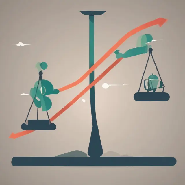 Seesaw oscillating between +/-, illustrating the Price Rate of Change Indicator