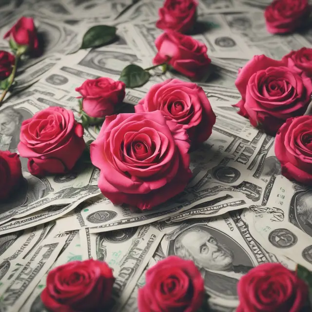 A sea of volatile flowers blooming with changing rates, representing ROC and market fluctuations