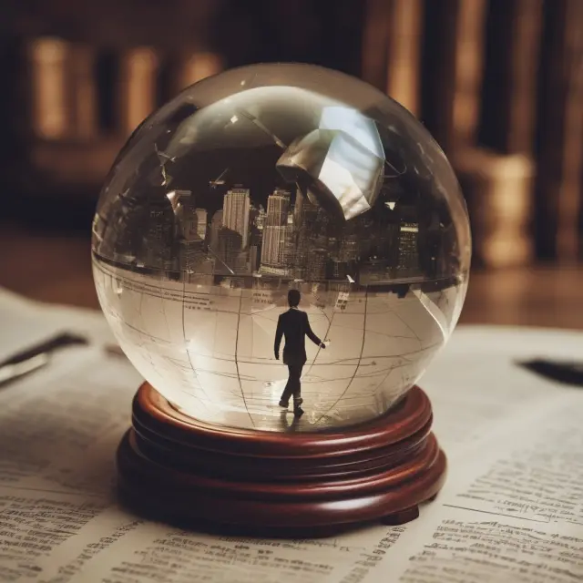 An analyst holding a crystal ball with bond and stock ratings, answering FAQs about their importance for investors