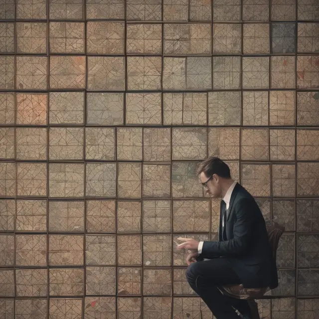 An alchemist carefully examines a mosaic of changing ratio tiles, uncovering valuable insights into financial health and trends