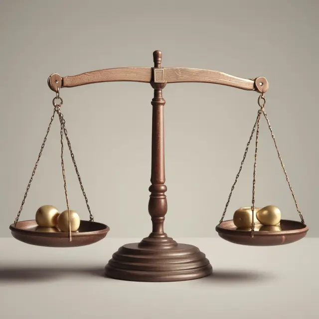 Balance scale illustrating the role of goals and circumstances in shaping rational decisions.