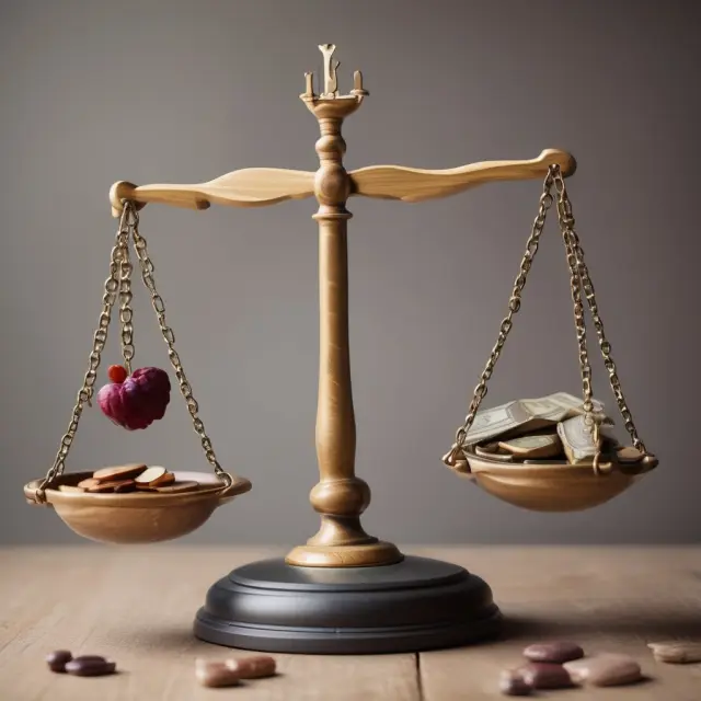 Scale representing emotional and monetary factors in financial decision-making