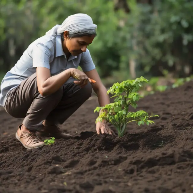 A green-thumbed RBI gardener tends to an Indian economic garden with policies, regulations, and currency management tools