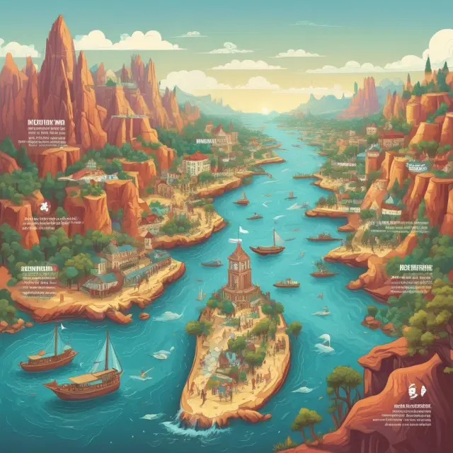 A winding river symbolizing the history of REMICs, with key milestones depicted as waterfall moments along its course