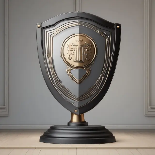 A shield emblazoned with the acronym 