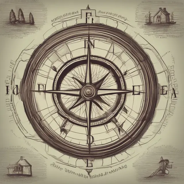 A compass with a fiscal map guiding homeowners through the intricate state and federal tax implications of a short sale