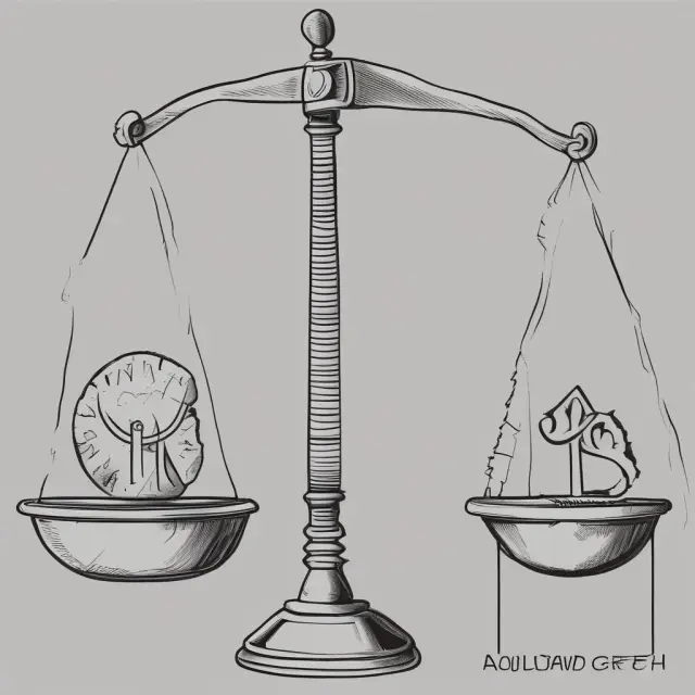 Two scales with economies represented as weighted objects, balanced based on real economic growth rates, accounting for inflation or deflation.