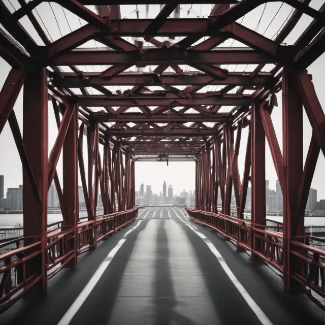 An elegant bridge with investors on one side and real estate properties on the other, illustrating REIT
