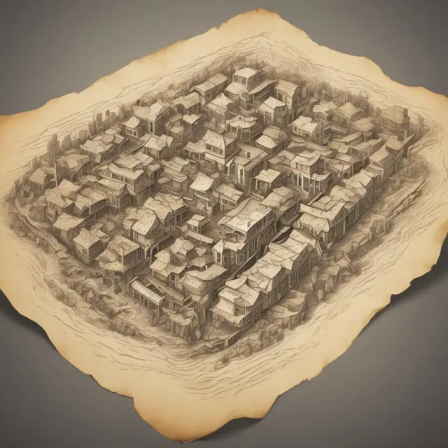A meticulously drawn parchment opening to depict various real estate properties coming together as a Real Estate Limited Partnership, signifying collaboration for investment success.