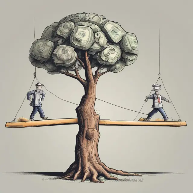 See-saw illustrating nominal and real GDP, with GDP deflator as the balancing factor