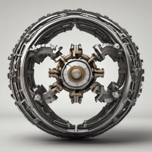 Two interconnected globes with synchronized gears representing real and nominal GDP international comparisons, emphasizing harmony in base years