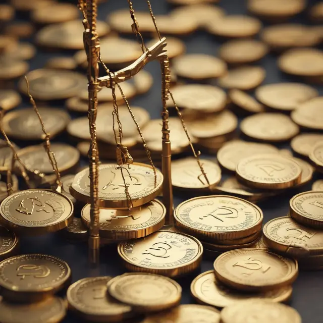 Visualization of nominal and real interest rates comparison using golden scales and coins