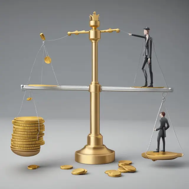 Accountant weighs taxable profits against recognized losses on seesaw; gold coins for gains, silver coins for losses.