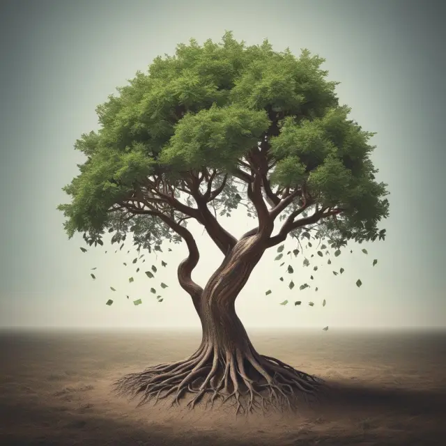 A tree laden with fruits representing potential profits in a thriving investment portfolio